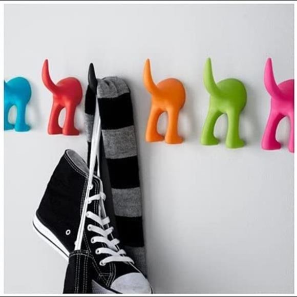 - Ikea Set of 3 Dog Tail Hooks Hat Coat Key Wall Mounted Hanger (Black) - Picture 1 of 4